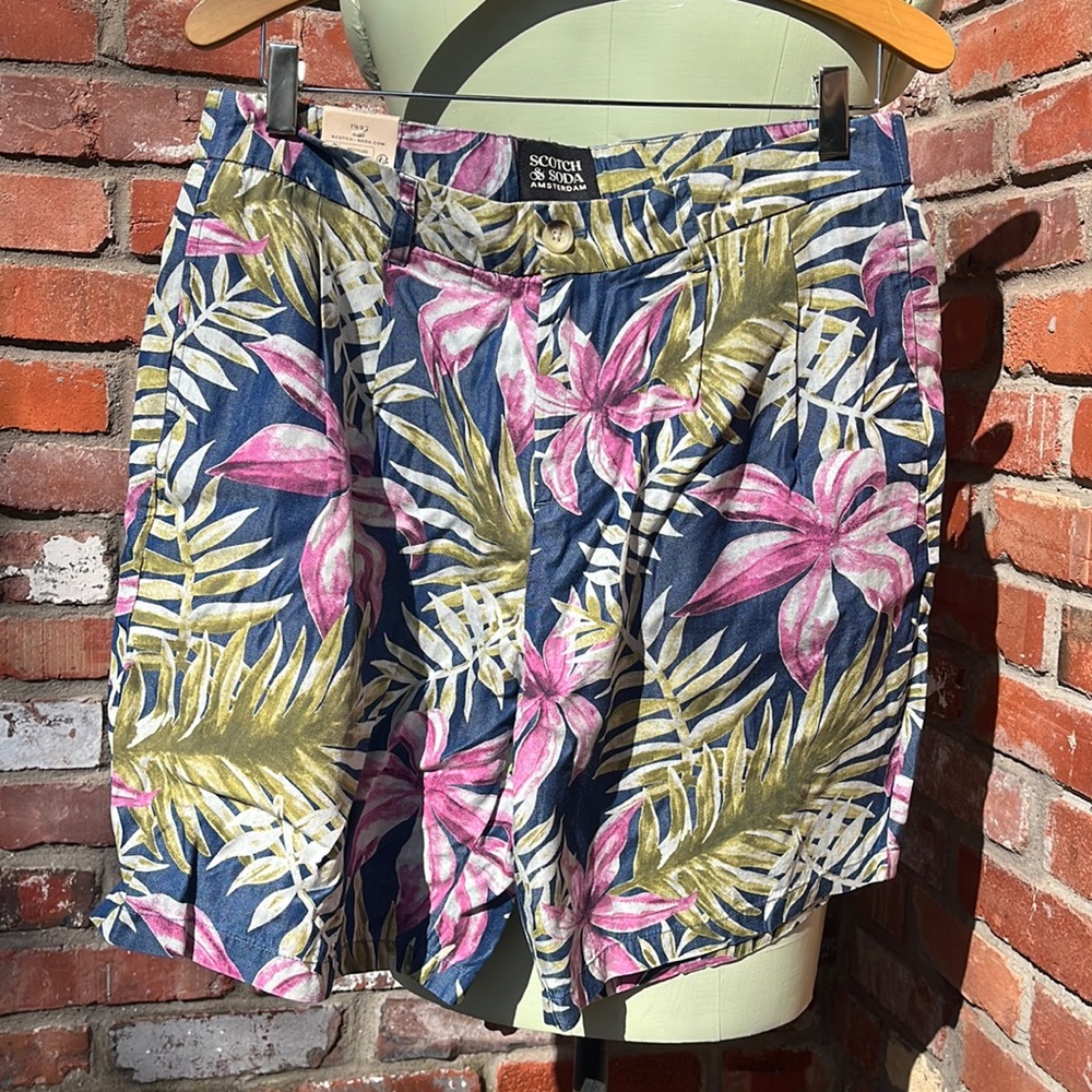 NEW Scotch & Soda Floral Printed Twill Shorts size 31